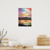 Poster Coucher de soleil au bord du lac (Cuisine)