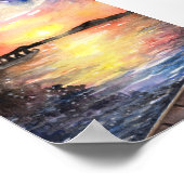 Poster Coucher de soleil au chalet (Coin)