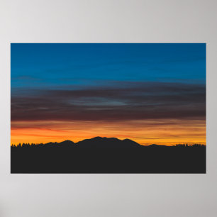 Poster Coucher de soleil au-dessus de la silhouette du pa