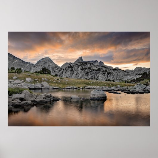 Poster Coucher de soleil au lac Pyramid (Devant)