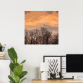 Poster Coucher de soleil avec arbres nus (Bureau à domicile)