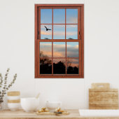 Poster Coucher de soleil avec l'illusion d'une scène d'oi (Cuisine)