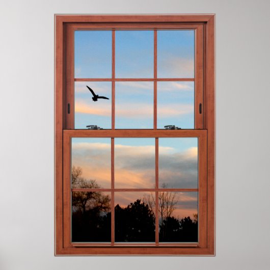 Poster Coucher de soleil avec l'illusion d'une scène d'oi (Devant)