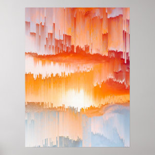 Poster Coucher de soleil avec un bug dans le ciel - Art a