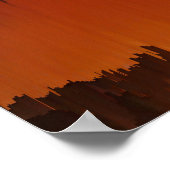 Poster Coucher de soleil avec un bug numérique à l'horizo (Coin)