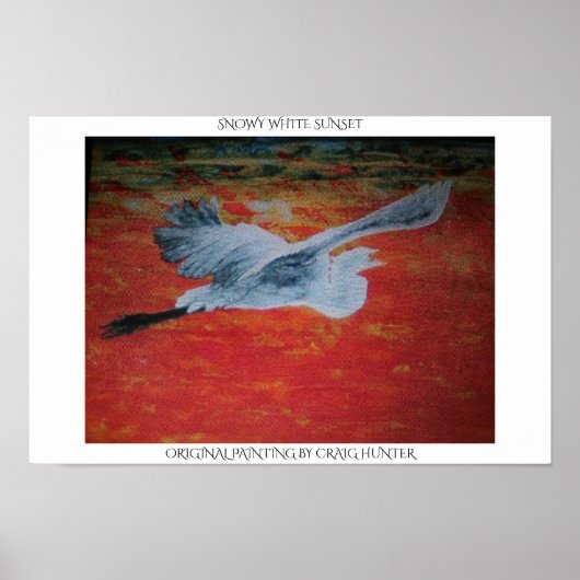 Poster Coucher de soleil blanc neige (Devant)