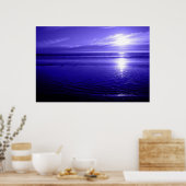 Poster Coucher de soleil bleu (Cuisine)