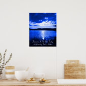 Poster Coucher de soleil bleu 2 (Cuisine)