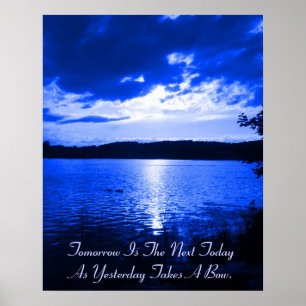 Poster Coucher de soleil bleu 2