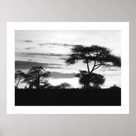 Poster Coucher de soleil BW (Devant)