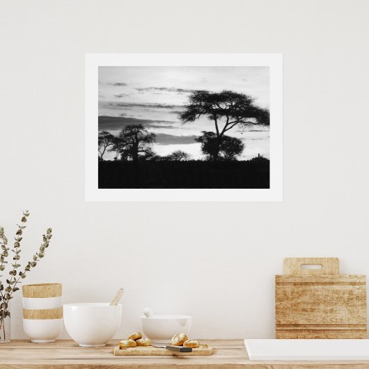 Poster Coucher de soleil BW (Cuisine)