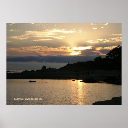 Poster Coucher de soleil Carmel en or (Devant)