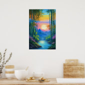 Poster Coucher de soleil charmant sur les corbeaux de bam (Cuisine)