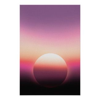 Poster Coucher de soleil ciel ensoleillé coloré