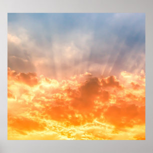 Poster Coucher de soleil coloré : crépuscule du ciel.
