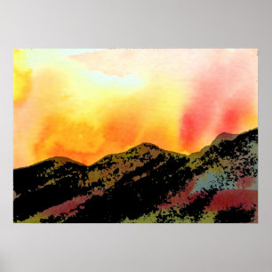 Poster Coucher de soleil coloré du Colorado Mountain