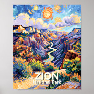 Poster Coucher de soleil coloré personnalisé dans le cany