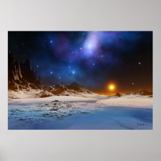 Poster Coucher de soleil cosmique