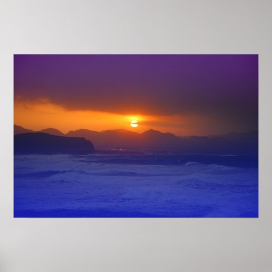 Poster Coucher de soleil côtier (Devant)