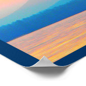 Poster Coucher de soleil cyan et Saumon (Coin)