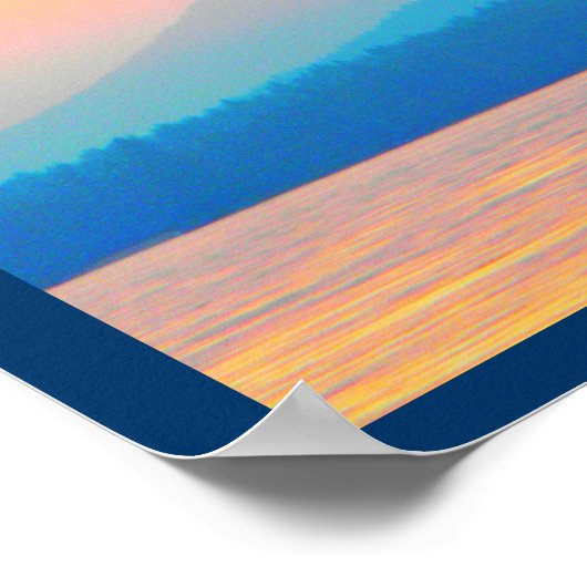 Poster Coucher de soleil cyan et Saumon (Coin)