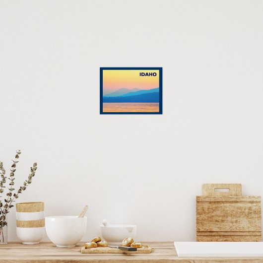 Poster Coucher de soleil cyan et Saumon (Cuisine)