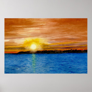 Poster Coucher de soleil dans Door County, Wisconsin larg