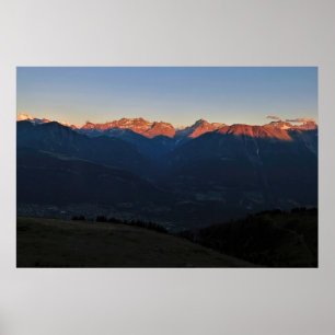 Poster Coucher de soleil dans la vallée de Fiescher