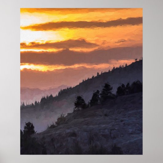 Poster Coucher de soleil dans la vallée de Lamar (Devant)