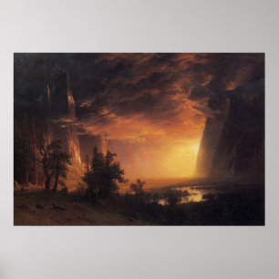 Poster Coucher de soleil dans la vallée de Yosemite - Bie