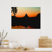 Poster Coucher de soleil dans la ville du Vatican (Cuisine)