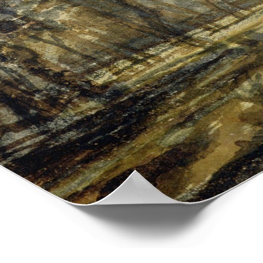 Poster Coucher de soleil dans le bois (Coin)