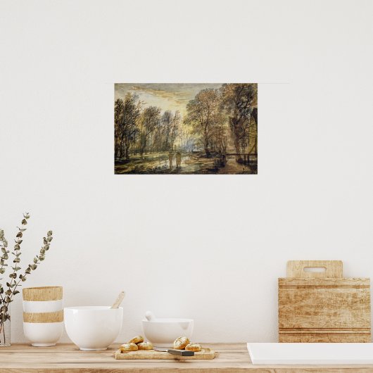 Poster Coucher de soleil dans le bois (Cuisine)