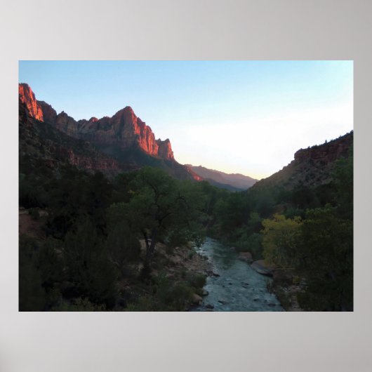 Poster Coucher de soleil dans le canyon de Sion (Devant)