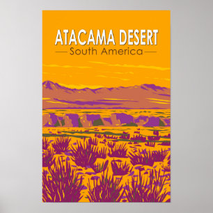 Poster Coucher de soleil dans le désert d'Atacama Amériqu