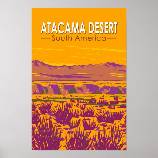 Poster Coucher de soleil dans le désert d'Atacama Amériqu (Devant)