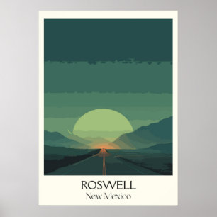 Poster Coucher de soleil dans le désert du Nouveau-Mexiqu