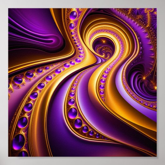 Poster Coucher de soleil dans le désert pourpre (Devant)