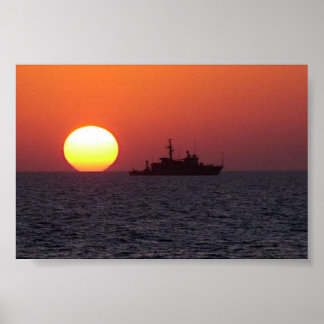 POSTER COUCHER DE SOLEIL DANS LE GOLFE