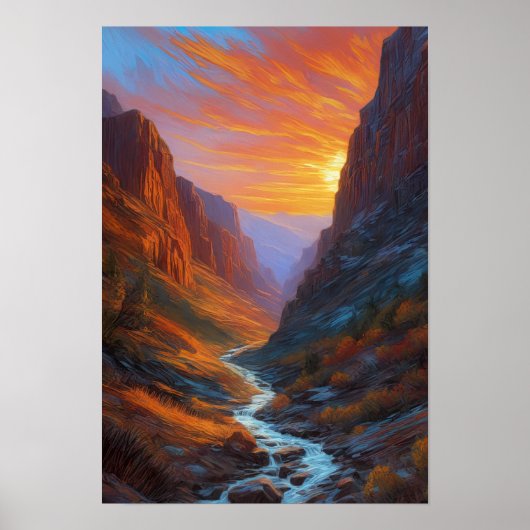 Poster Coucher de soleil dans le Rocky Canyon (Devant)