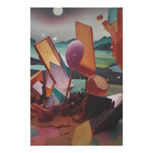 Poster Coucher de soleil dans les terres de bonbons - Ken (Devant)