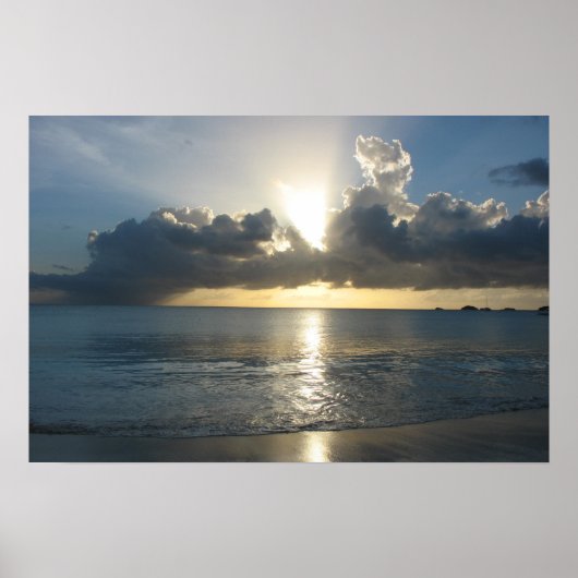 Poster coucher de soleil d'Antiguan (Devant)