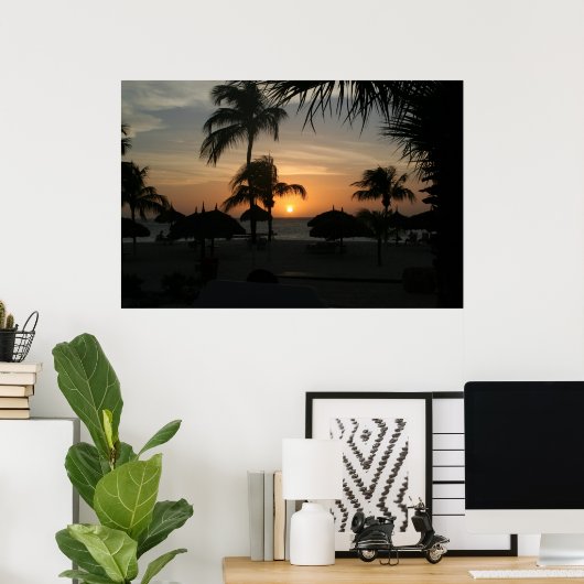 Poster Coucher de soleil d'Aruba (Bureau à domicile)