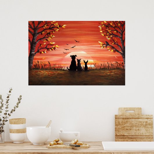 Poster Coucher de soleil d'automne (Cuisine)