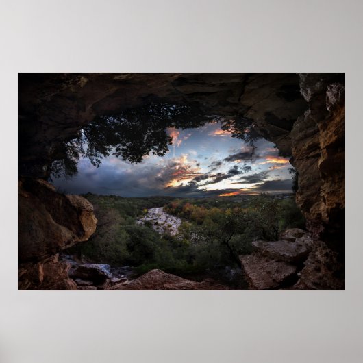 Poster Coucher de soleil de Barton Creek - Austin, Texas (Devant)