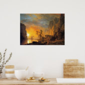 Poster Coucher de soleil de Bierstadt dans la peinture de (Cuisine)
