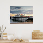 Poster Coucher de soleil de Brighton Pier (Cuisine)
