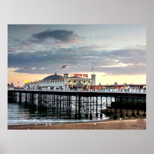 Poster Coucher de soleil de Brighton Pier (Devant)