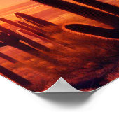 Poster Coucher de soleil de cactus du désert de l'Arizona (Coin)