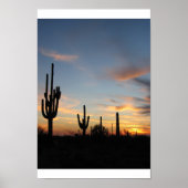Poster Coucher de soleil de cactus Phoenix Arizona (Devant)